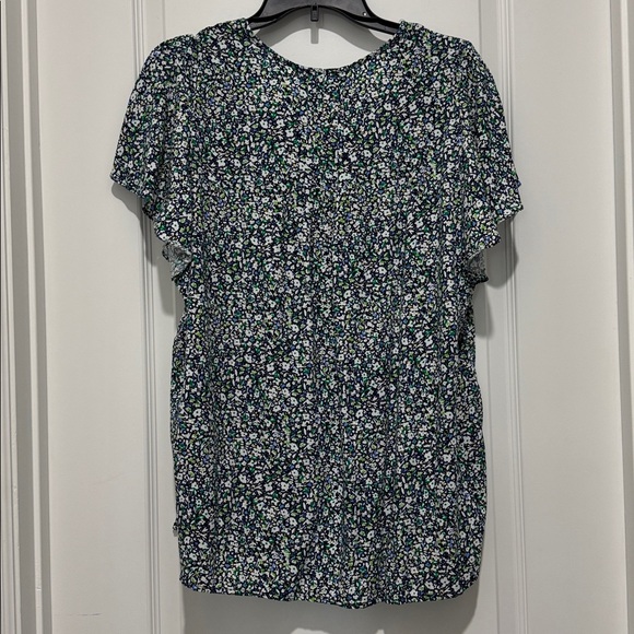 Jones New York Floral Print Top - Blue,  Green and White - NWT 1x - Picture 5 of 5